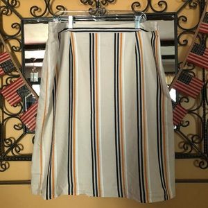 Who What Wear Striped Lined Back Pleated Skirt